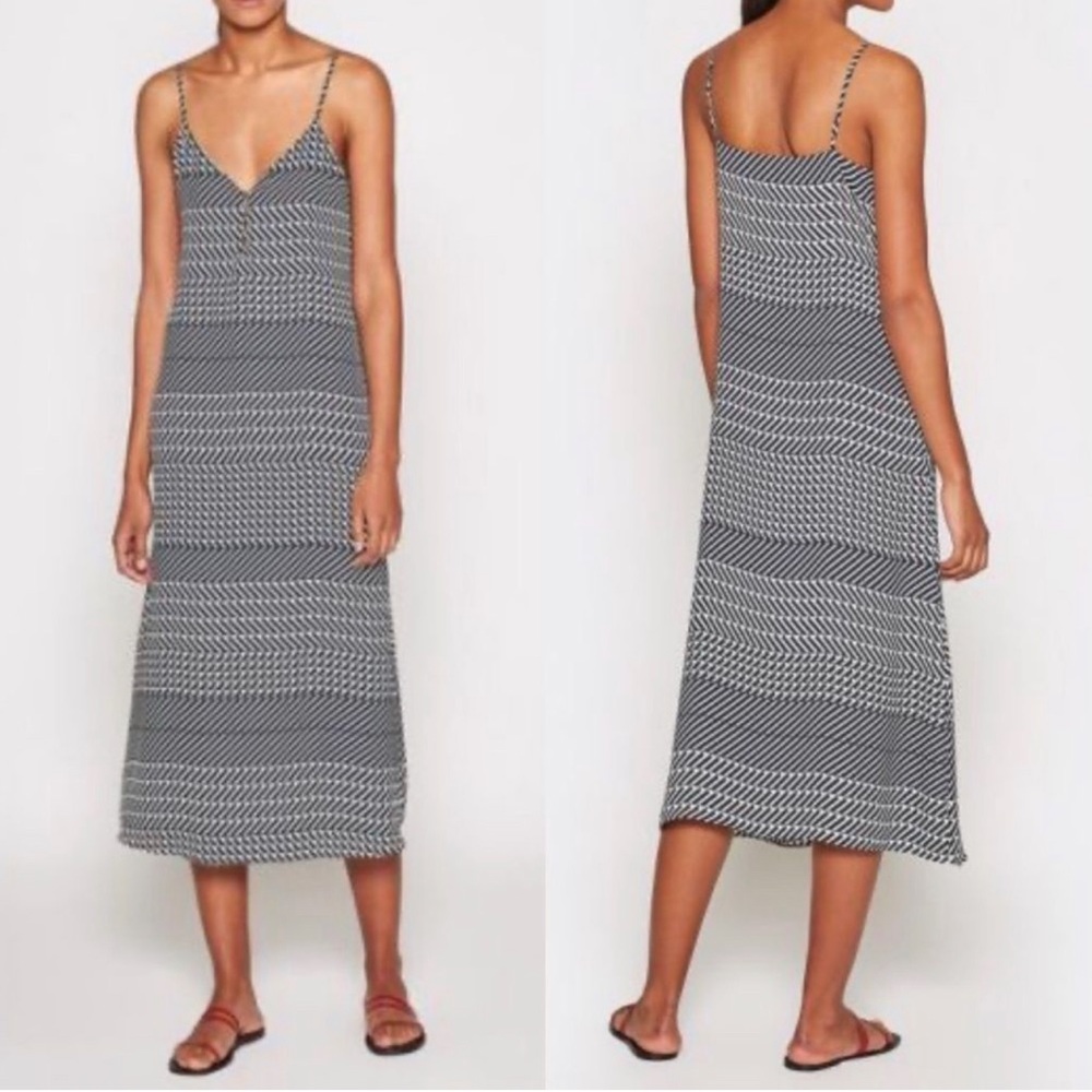 JOIE Shira Geo Print Midi Slip Dress
